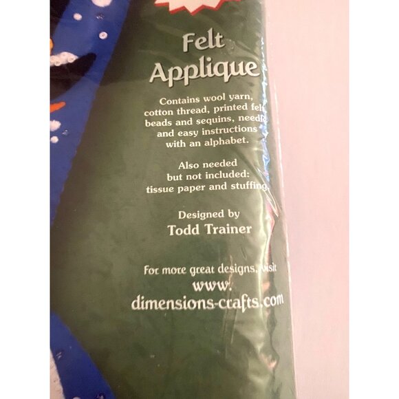 NOS Dimensions Feltworks Sequined Snowman Stocking Kit 18" 8113 2002 - Picture 4 of 6